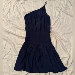 Ramy Brook One Shoulder Navy Mini Dress